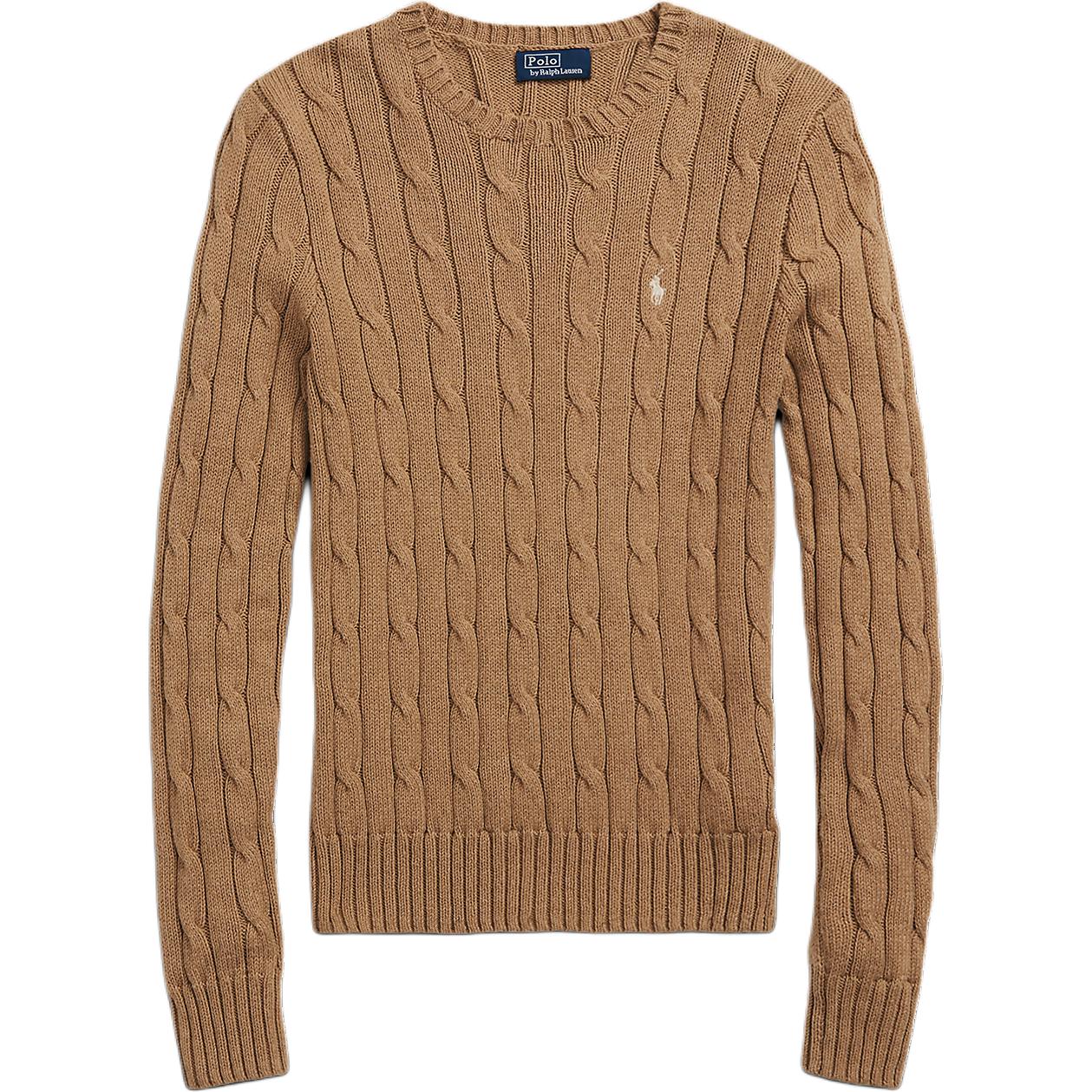 Кабельный вязаный хлопковый свитер с круглым вырезом женский коричневый Polo Ralph Lauren
Кабельный вязаный хлопковый свитер с круглым вырезом женский коричневый Polo Ralph Lauren