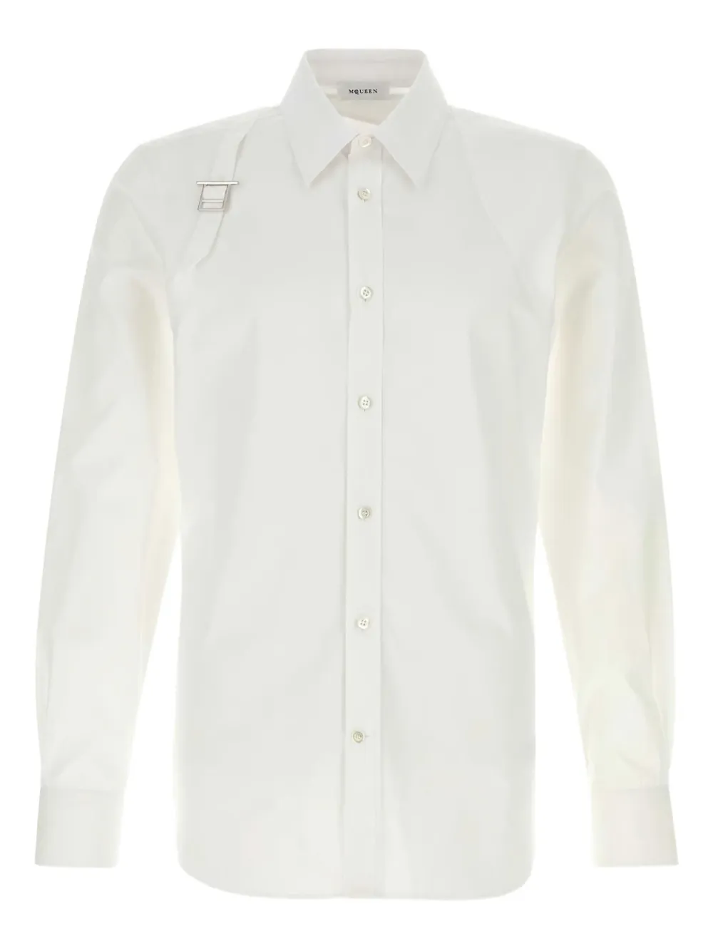 Хлопковая рубашка Alexander McQueen, белый
Хлопковая рубашка Alexander McQueen, белый