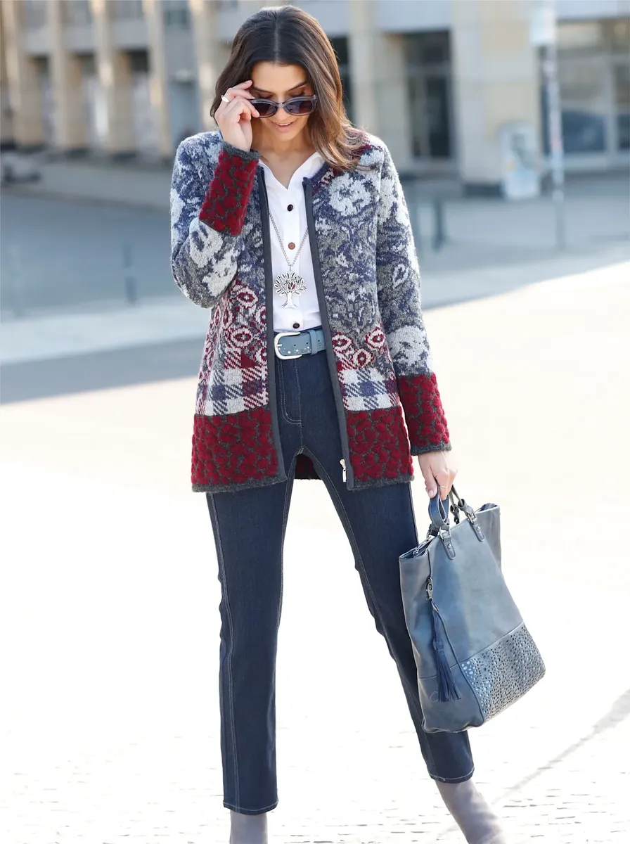 Жаккардовый кардиган Inspirations Inspirationen, голубой
Жаккардовый кардиган Inspirations Inspirationen, голубой