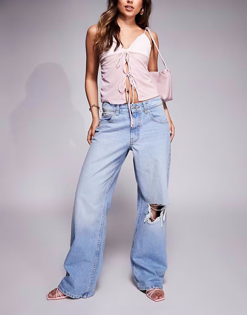 Мешковатые джинсы ASOS DESIGN широкого кроя в бледном цвете 
Мешковатые джинсы ASOS DESIGN широкого кроя в бледном цвете