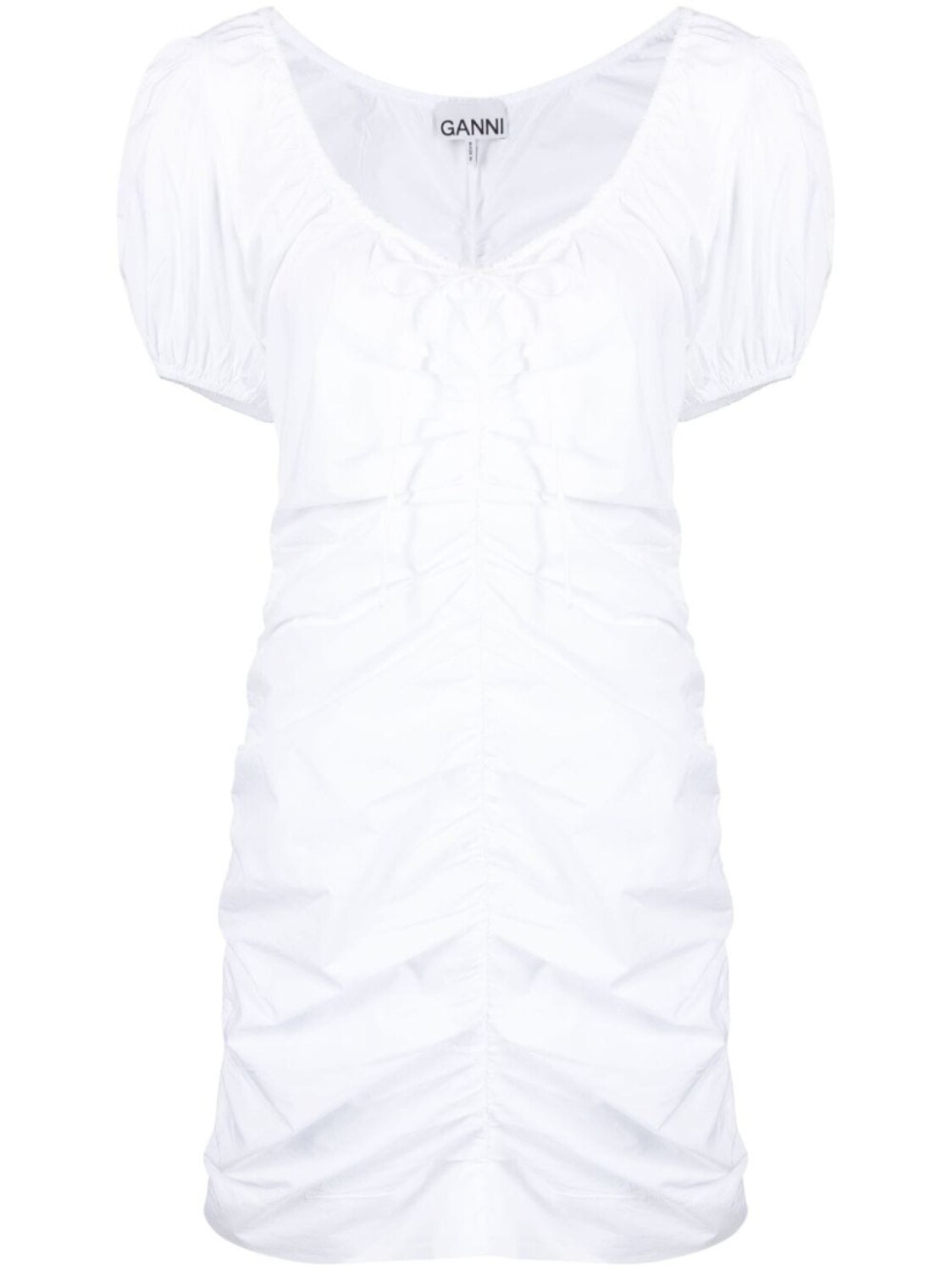 GANNI платье мини с пышными рукавами, белый
GANNI платье мини с пышными рукавами, белый