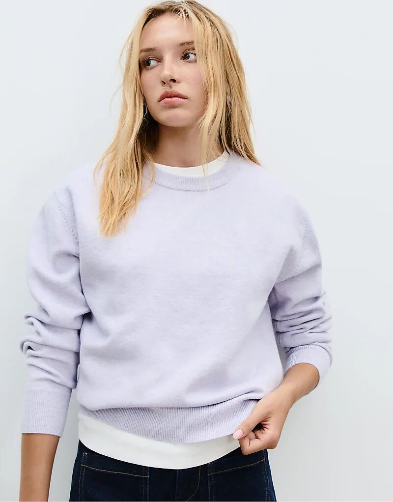 Мягкий на ощупь базовый трикотажный свитер Stradivarius сиреневого цвета
Мягкий на ощупь базовый трикотажный свитер Stradivarius сиреневого цвета