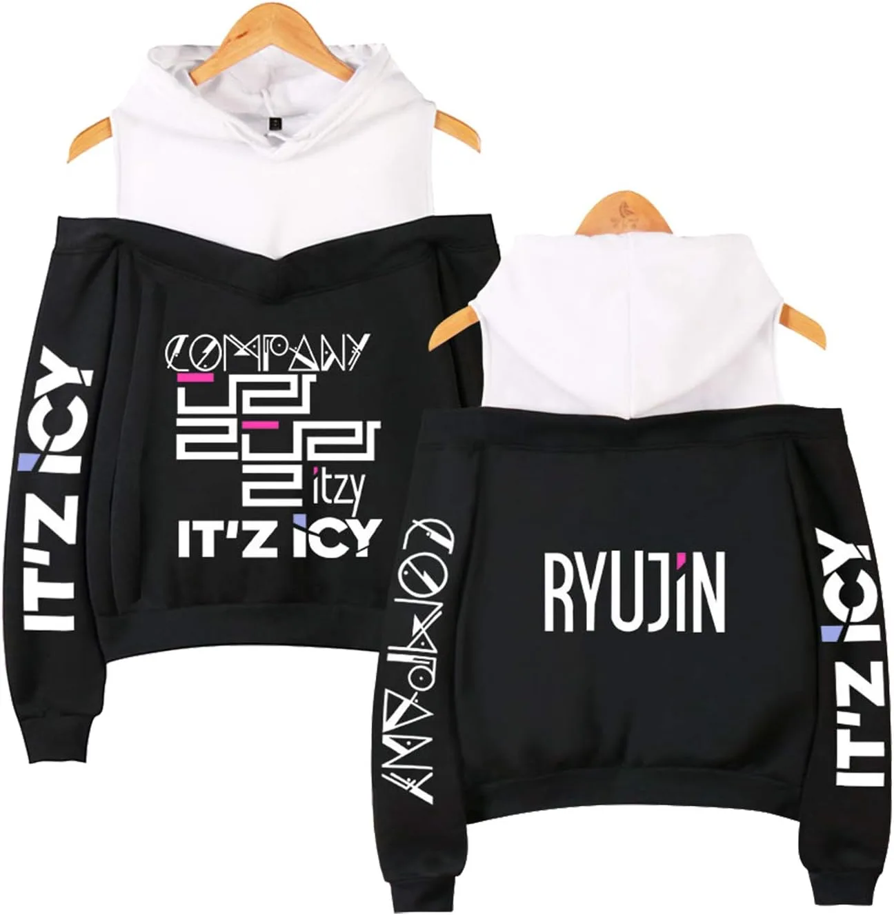 Толстовка ITZY с капюшоном, офф-шулдер, Pullover Xkpopfans
Толстовка ITZY с капюшоном, офф-шулдер, Pullover Xkpopfans