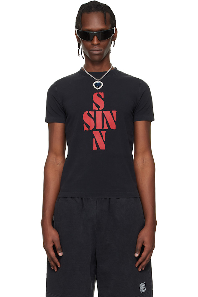 Облегающая футболка Sins Vetements, черный
Облегающая футболка Sins Vetements, черный