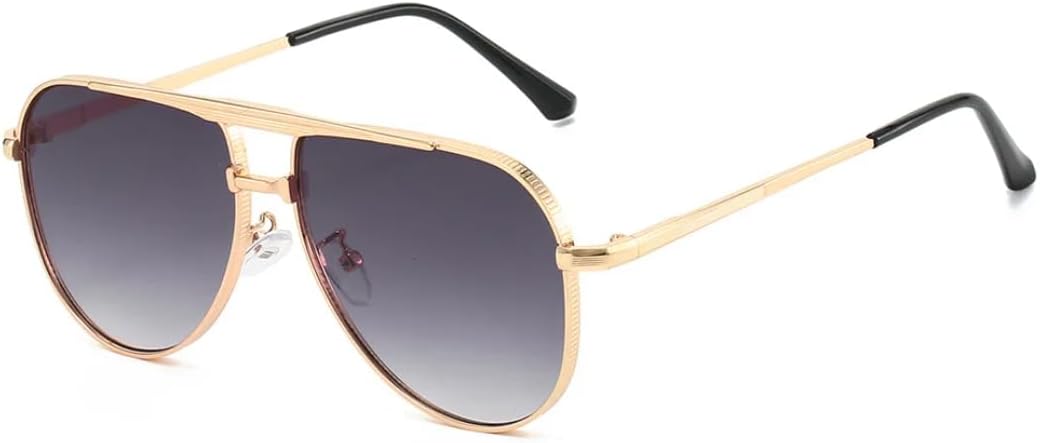 Ретро металлические солнцезащитные очки с двойной перемычкой для женщин, модные качественные солнцезащитные очки с градиентным переходом для мужчин, защита от УФ-излучения UV400 UUPTTPL, Gold Gray
Ретро металлические солнцезащитные очки с двойной перемычкой для женщин, модные качественные солнцезащитные очки с градиентным переходом для мужчин, защита от УФ-излучения UV400 UUPTTPL, Gold Gray