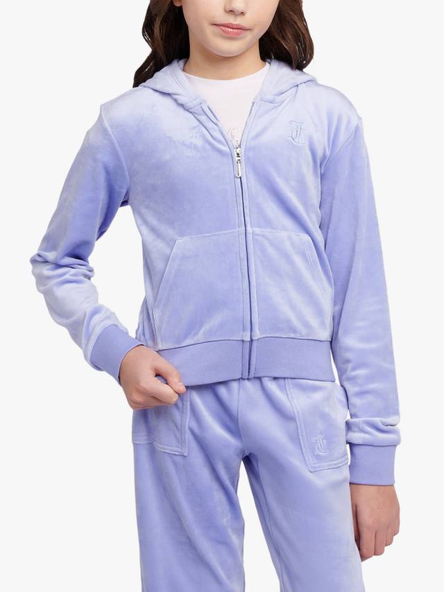 Детская велюровая худи с молнией в тон Juicy Couture, Jacaranda
Детская велюровая худи с молнией в тон Juicy Couture, Jacaranda
