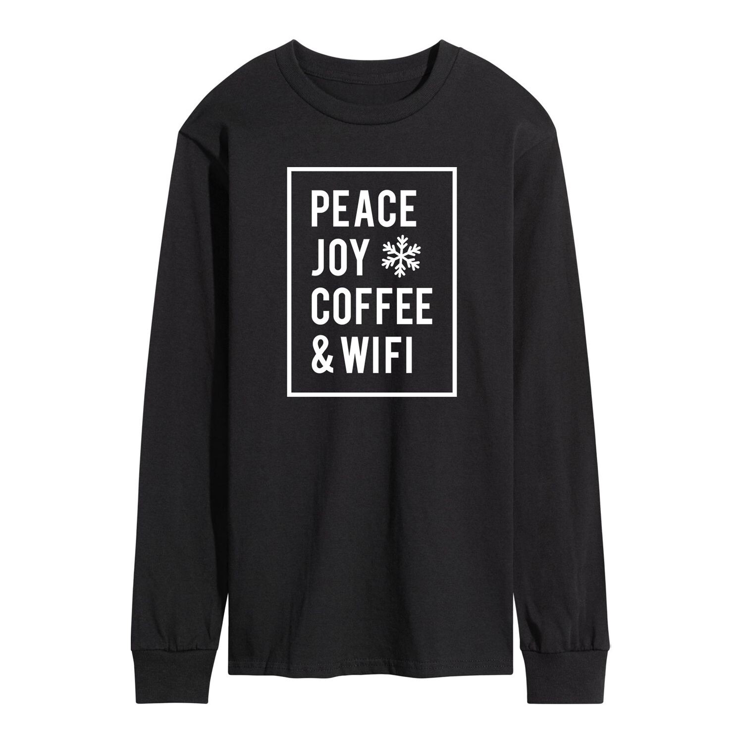 Мужская футболка Peace Joy Coffee Wi-Fi с длинными рукавами Licensed Character
Мужская футболка Peace Joy Coffee Wi-Fi с длинными рукавами Licensed Character