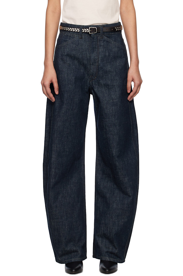 Высокие джинсы с изогнутым поясом Lemaire, индиго
Высокие джинсы с изогнутым поясом Lemaire, индиго
