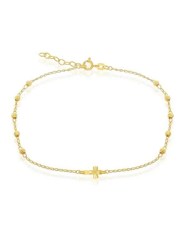 Браслет на лодыжку с бусинами из стерлингового серебра и маленьким крестиком по центру Simona, gold
Браслет на лодыжку с бусинами из стерлингового серебра и маленьким крестиком по центру Simona, gold
