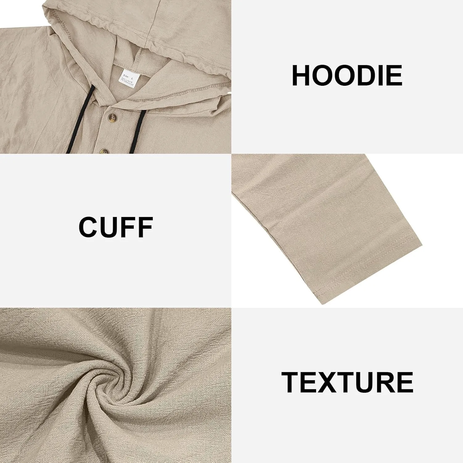 Мужская хлопковая льняная толстовка с капюшоном TRFIC
Мужская хлопковая льняная толстовка с капюшоном TRFIC