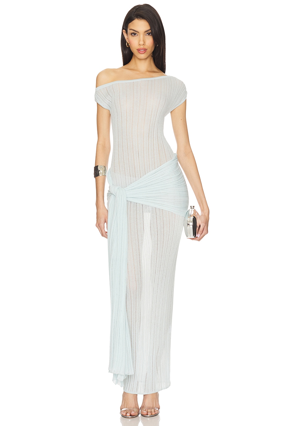 Прозрачное вязаное платье миди Callie Camila Coelho, powder blue
Прозрачное вязаное платье миди Callie Camila Coelho, powder blue