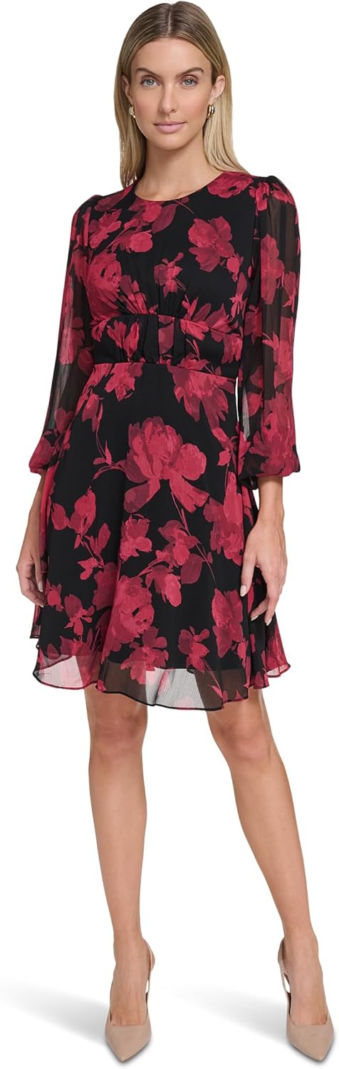 Женское шифоновое платье Calvin Klein с длинными рукавами и круглым вырезом, А-силуэта, длиной до колена, Black/Red Multi
Женское шифоновое платье Calvin Klein с длинными рукавами и круглым вырезом, А-силуэта, длиной до колена, Black/Red Multi