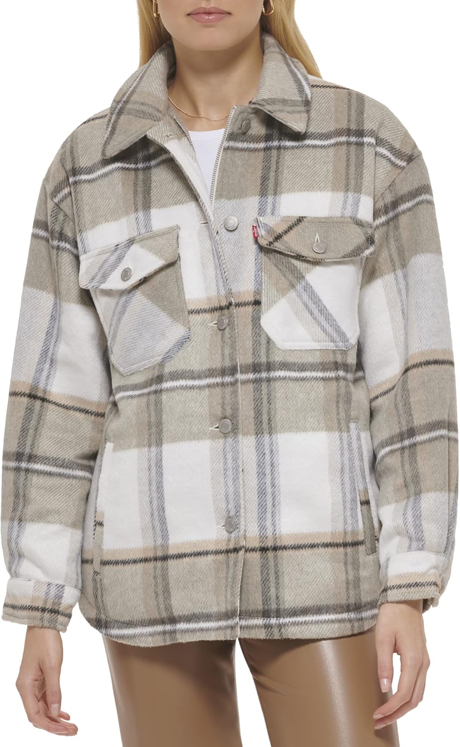 Levi's Женская повседневная рубашка-куртка, New Grey Plaid
Levi's Женская повседневная рубашка-куртка, New Grey Plaid