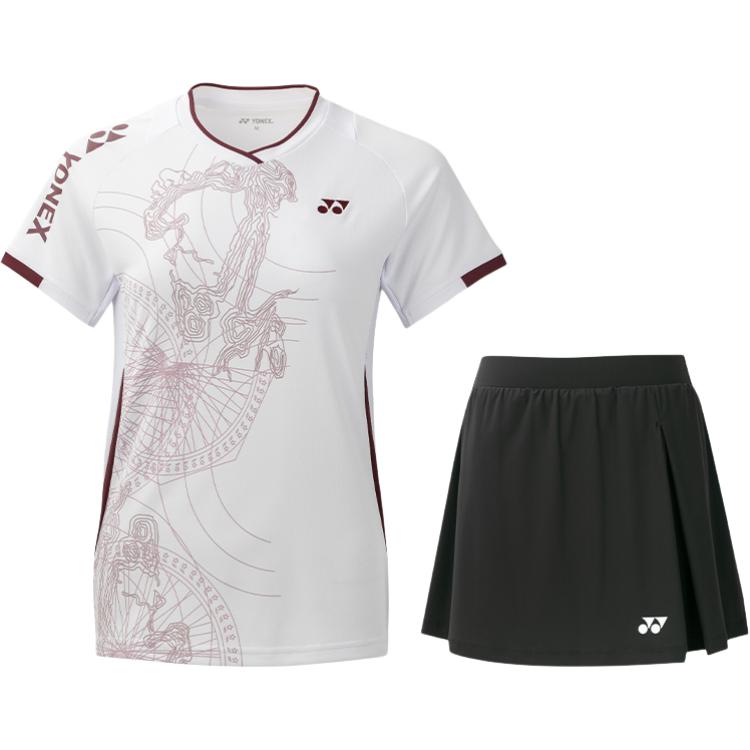 YONEX Женский комплект одежды Casual Suits белый топ + черный низ
YONEX Женский комплект одежды Casual Suits белый топ + черный низ