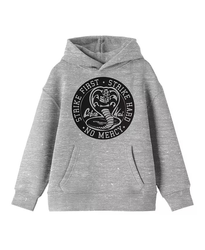 Толстовка Boys Strike First Strike Hard Black Seal с длинным рукавом, спортивная, молодежная, с капюшоном, размер XXL Cobra Kai, серый
Толстовка Boys Strike First Strike Hard Black Seal с длинным рукавом, спортивная, молодежная, с капюшоном, размер XXL Cobra Kai, серый