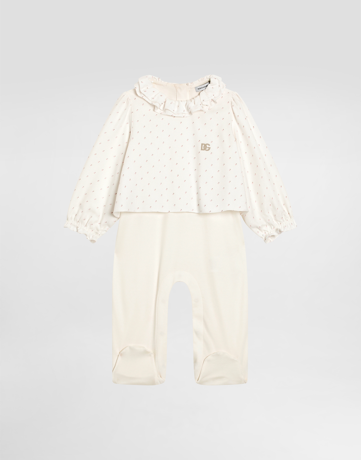 Комбинезон из интерлока в горох Dolce&Gabbana, белый
Комбинезон из интерлока в горох Dolce&Gabbana, белый