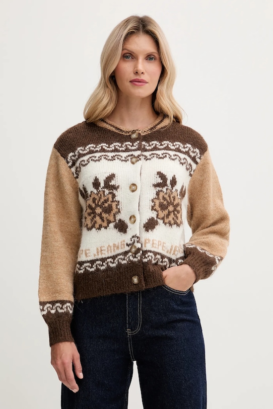 Кардиган с шерстью Pepe Jeans, коричневый
Кардиган с шерстью Pepe Jeans, коричневый