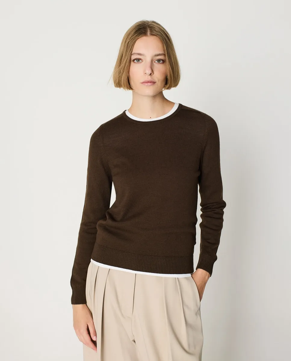 Женский базовый свитер с круглым вырезом и длинными рукавами, молотковый Escorpion, коричневый
Женский базовый свитер с круглым вырезом и длинными рукавами, молотковый Escorpion, коричневый