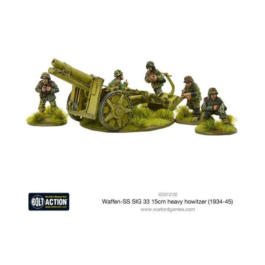 15-см тяжелая гаубица Waffen-SS SIG33 (1943-45 гг.), Bolt Action - German - Waffen-SS (28mm)
15-см тяжелая гаубица Waffen-SS SIG33 (1943-45 гг.), Bolt Action - German - Waffen-SS (28mm)