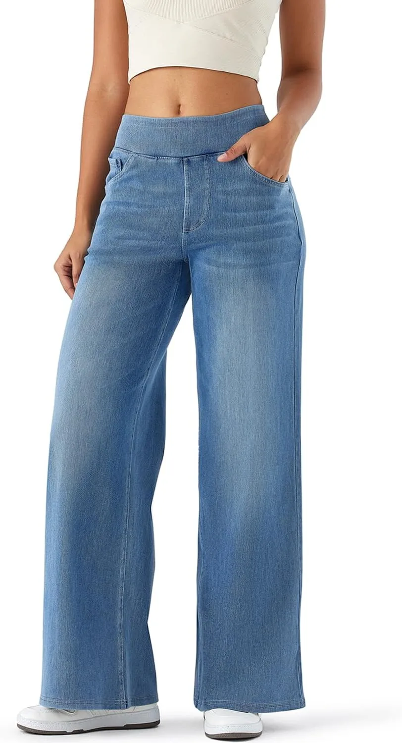 Женские джинсы-джоггеры с высокой посадкой и широкими штанинами LighterGlide
Женские джинсы-джоггеры с высокой посадкой и широкими штанинами LighterGlide