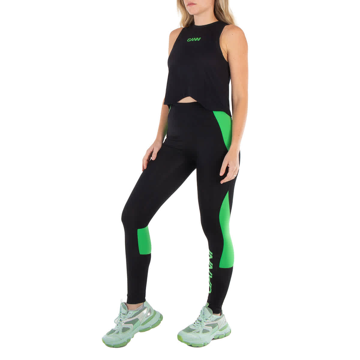 Ganni Черный топ с логотипом из сетки Active
Ganni Черный топ с логотипом из сетки Active