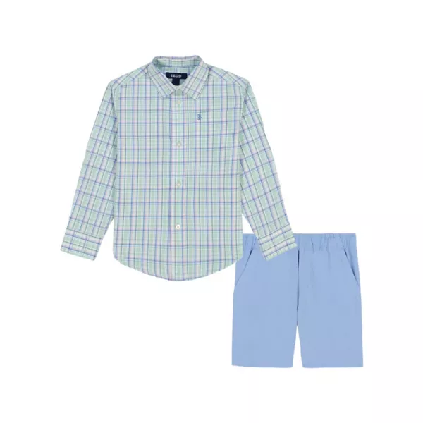 Комплект из 2 предметов: рубашка в клетку с длинными рукавами и шортами для мальчиков 4–12 лет Izod, синий
Комплект из 2 предметов: рубашка в клетку с длинными рукавами и шортами для мальчиков 4–12 лет Izod, синий