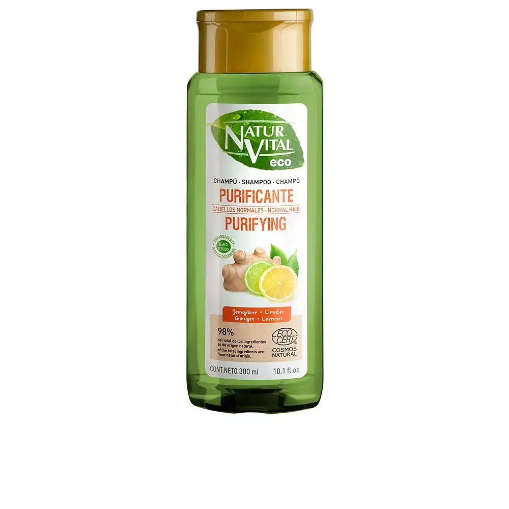 Шампунь Eco purificante jengibre y limón champú Naturvital, 300 мл.
Шампунь Eco purificante jengibre y limón champú Naturvital, 300 мл.