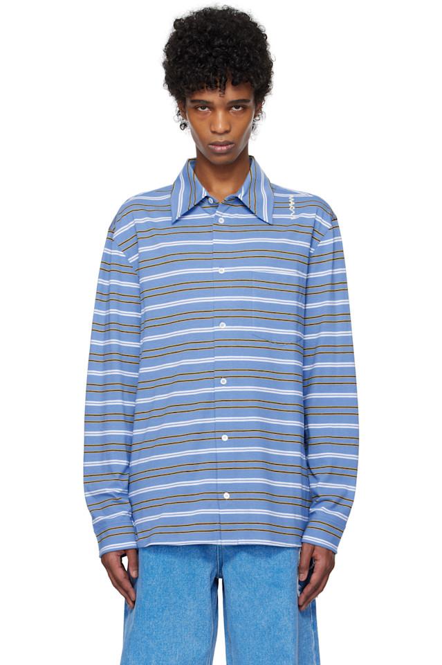 Поло с длинным рукавом в полоску Marni, синий
Поло с длинным рукавом в полоску Marni, синий