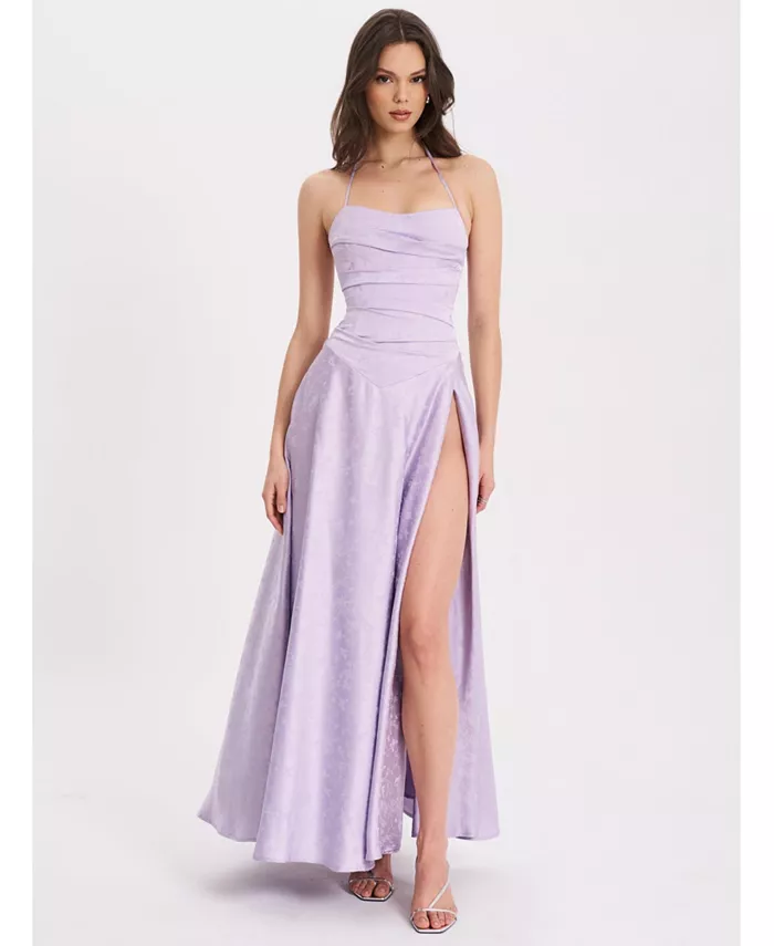 Женское фиолетовое жаккардовое платье макси с оборками от Raegan Taro Miss Circle, фиолетовый
Женское фиолетовое жаккардовое платье макси с оборками от Raegan Taro Miss Circle, фиолетовый