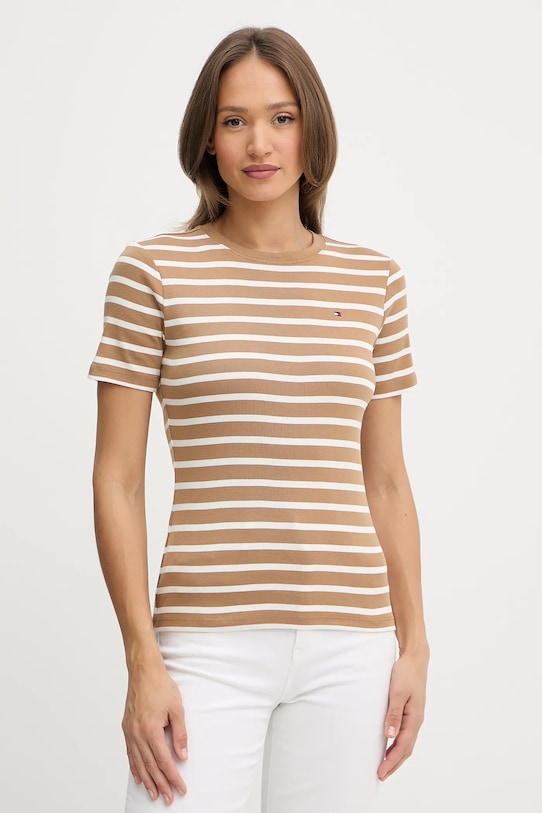 Хлопковая футболка Tommy Hilfiger, коричневый
Хлопковая футболка Tommy Hilfiger, коричневый