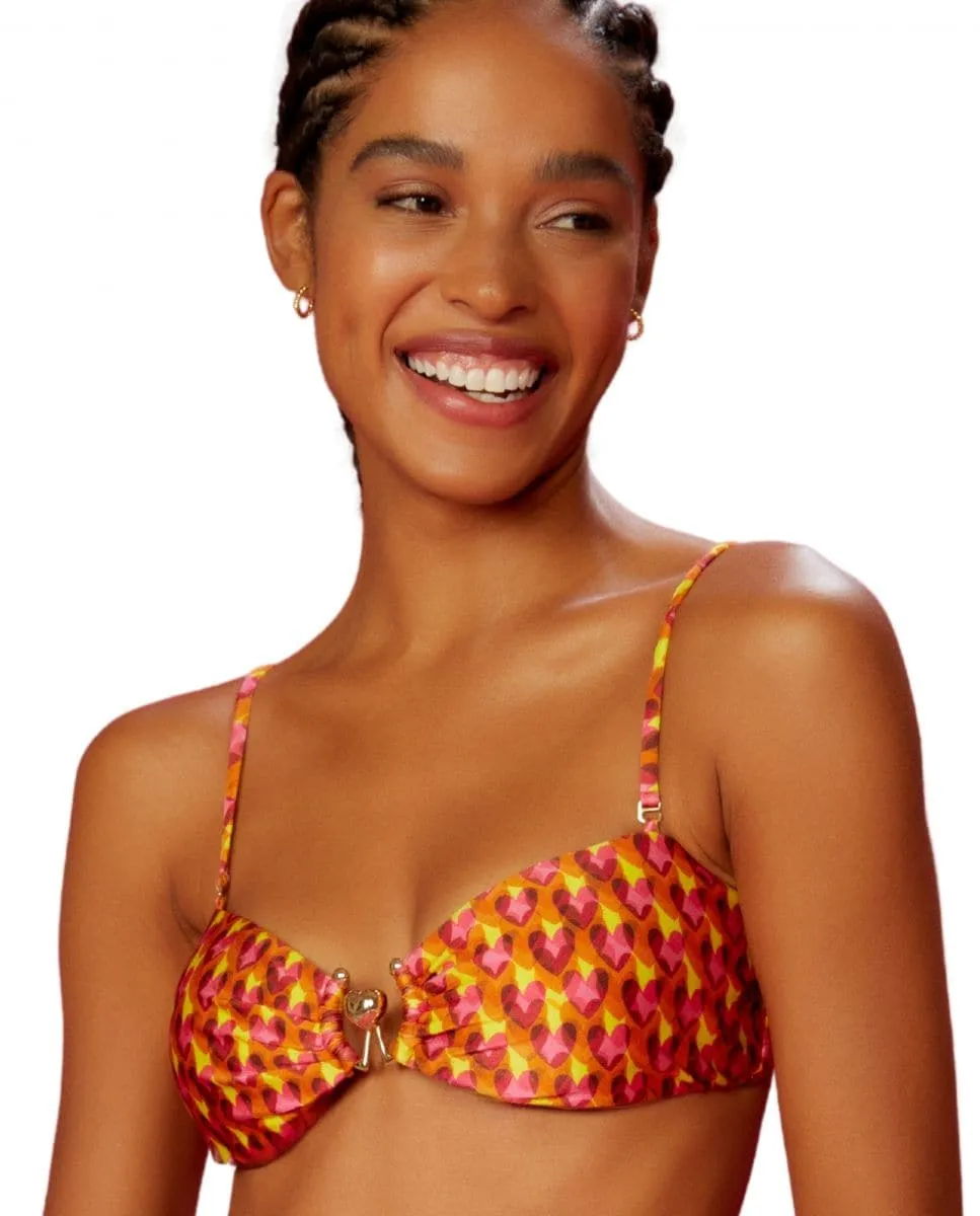 Верх бикини-бандо с принтом и подкладкой Blueman, оранжевый 
Верх бикини-бандо с принтом и подкладкой Blueman, оранжевый