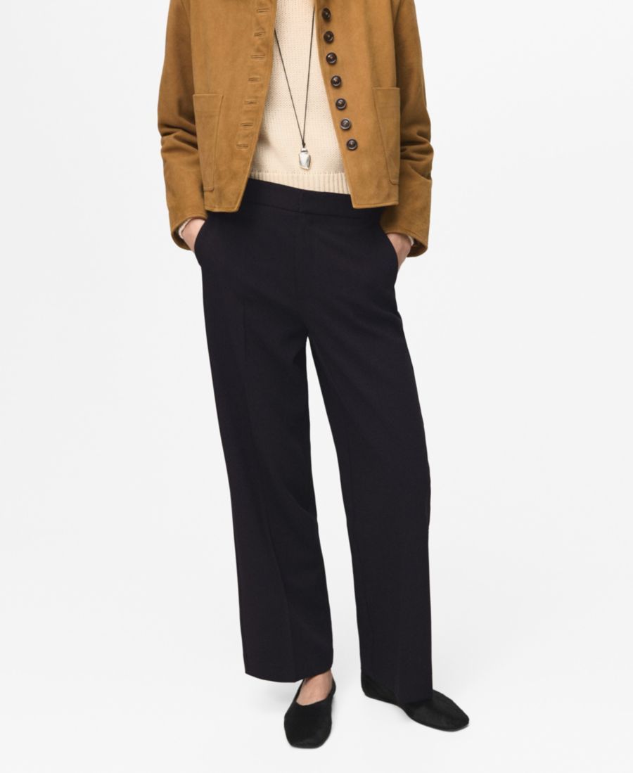 Женские прямые брюки с высокой талией MANGO, Black
Женские прямые брюки с высокой талией MANGO, Black