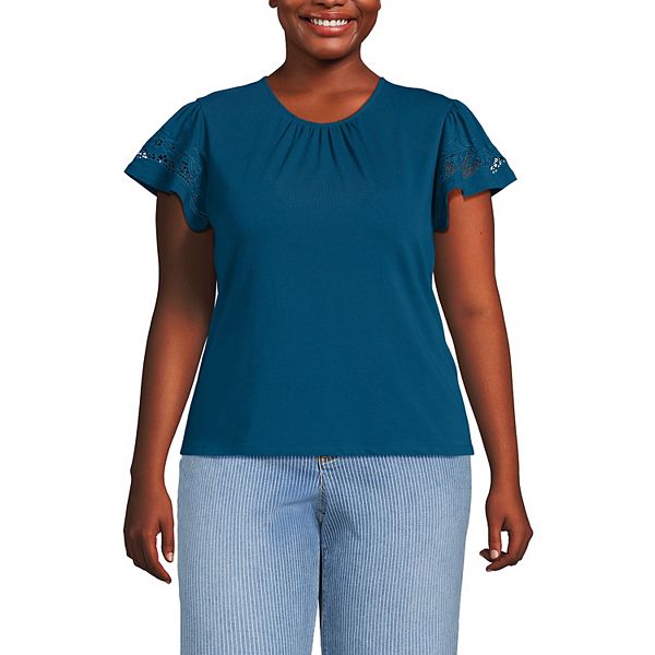 Топ с рюшами на рукавах и круглым вырезом Plus size Lands' End, Baltic Teal
Топ с рюшами на рукавах и круглым вырезом Plus size Lands' End, Baltic Teal