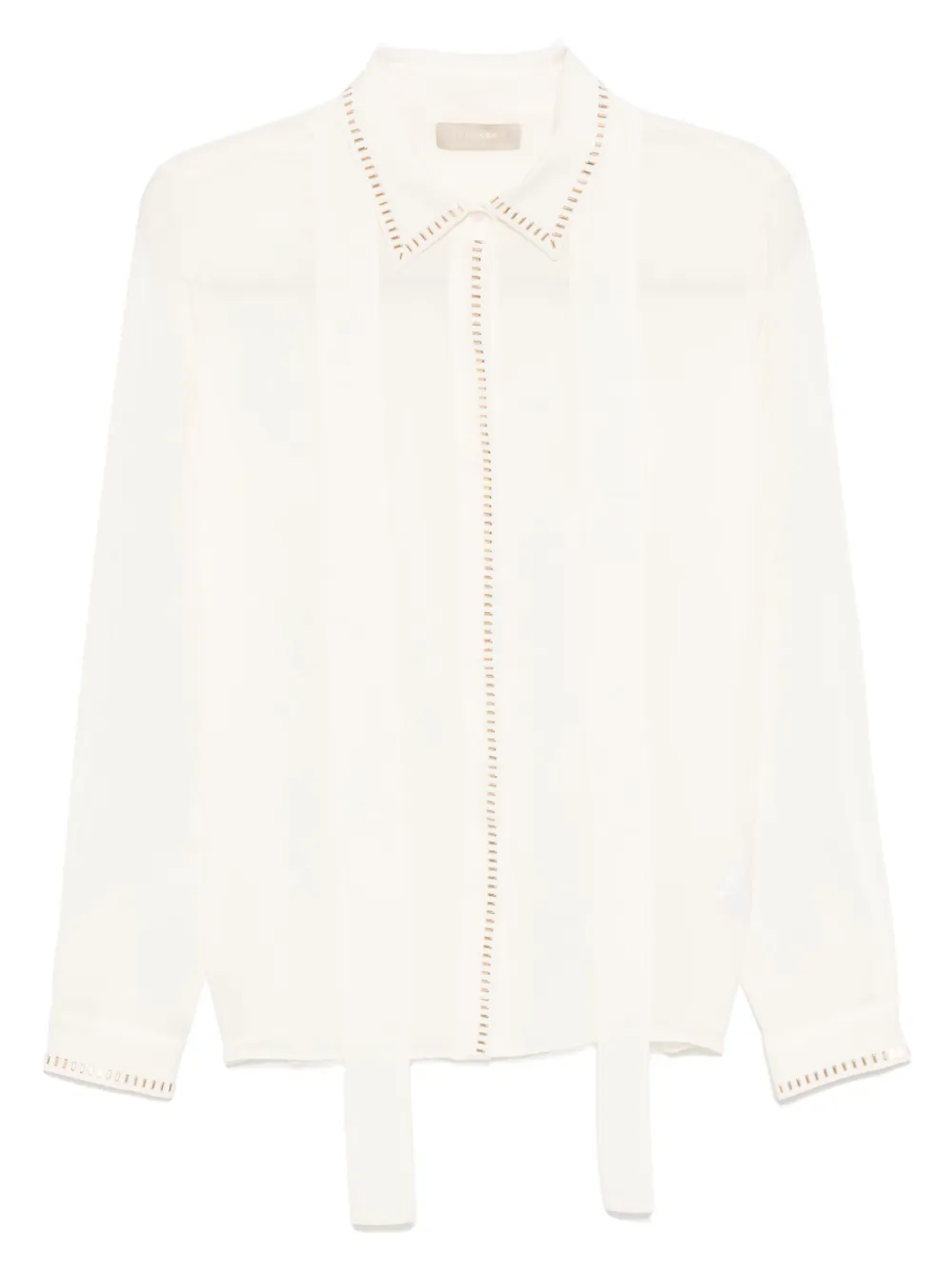 Шелковая рубашка, украшенная заклепками Elie Saab, белый
Шелковая рубашка, украшенная заклепками Elie Saab, белый