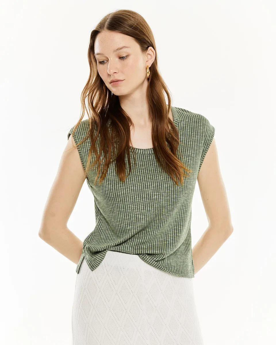 Женский топ без рукавов с рубчиком System Action, зеленый
Женский топ без рукавов с рубчиком System Action, зеленый
