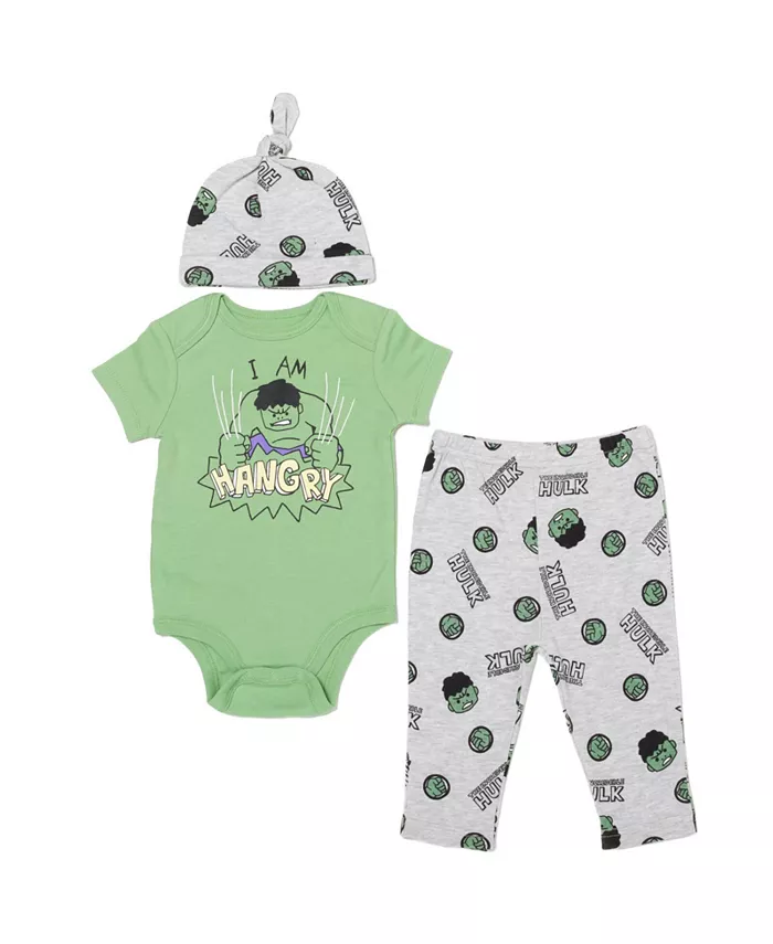 Комплект одежды для мальчиков: боди, штанишки и шапочка (3 предмета) Avengers, зеленый
Комплект одежды для мальчиков: боди, штанишки и шапочка (3 предмета) Avengers, зеленый