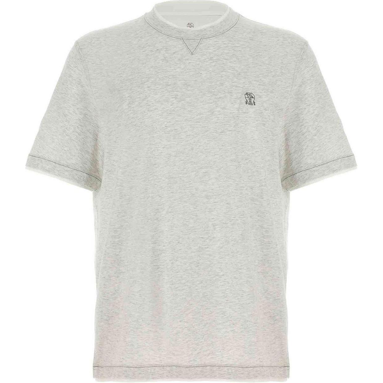 Футболка с вышитым логотипом Brunello Cucinelli, светло-серая
Футболка с вышитым логотипом Brunello Cucinelli, светло-серая