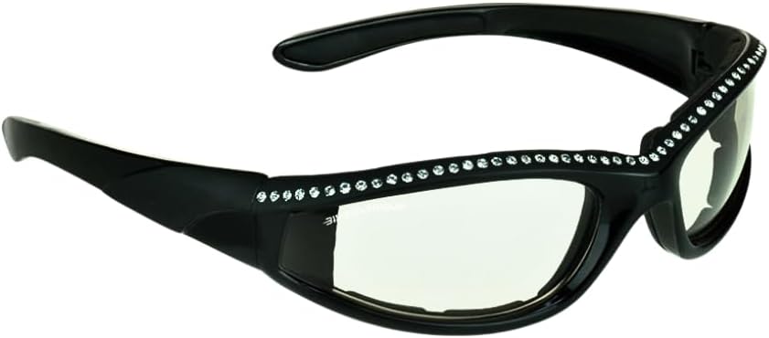 Женские мотоциклетные солнцезащитные очки с блестящими стразами, мягкой поролоновой подкладкой, дымчато-желтые линзы HD, ветро- и пылезащитные Biker Armour, Black Frame
Женские мотоциклетные солнцезащитные очки с блестящими стразами, мягкой поролоновой подкладкой, дымчато-желтые линзы HD, ветро- и пылезащитные Biker Armour, Black Frame