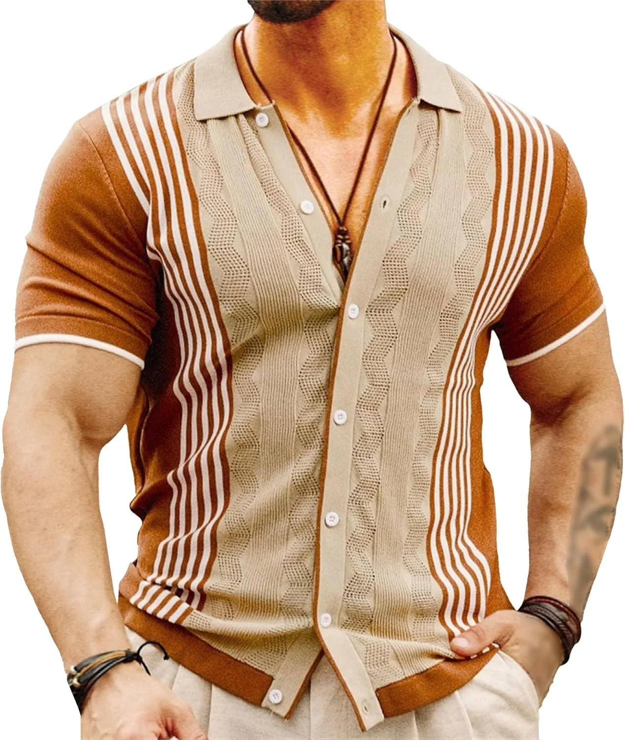 Мужская вязаная пляжная рубашка с коротким рукавом и пуговицами PHJTOMK
Мужская вязаная пляжная рубашка с коротким рукавом и пуговицами PHJTOMK