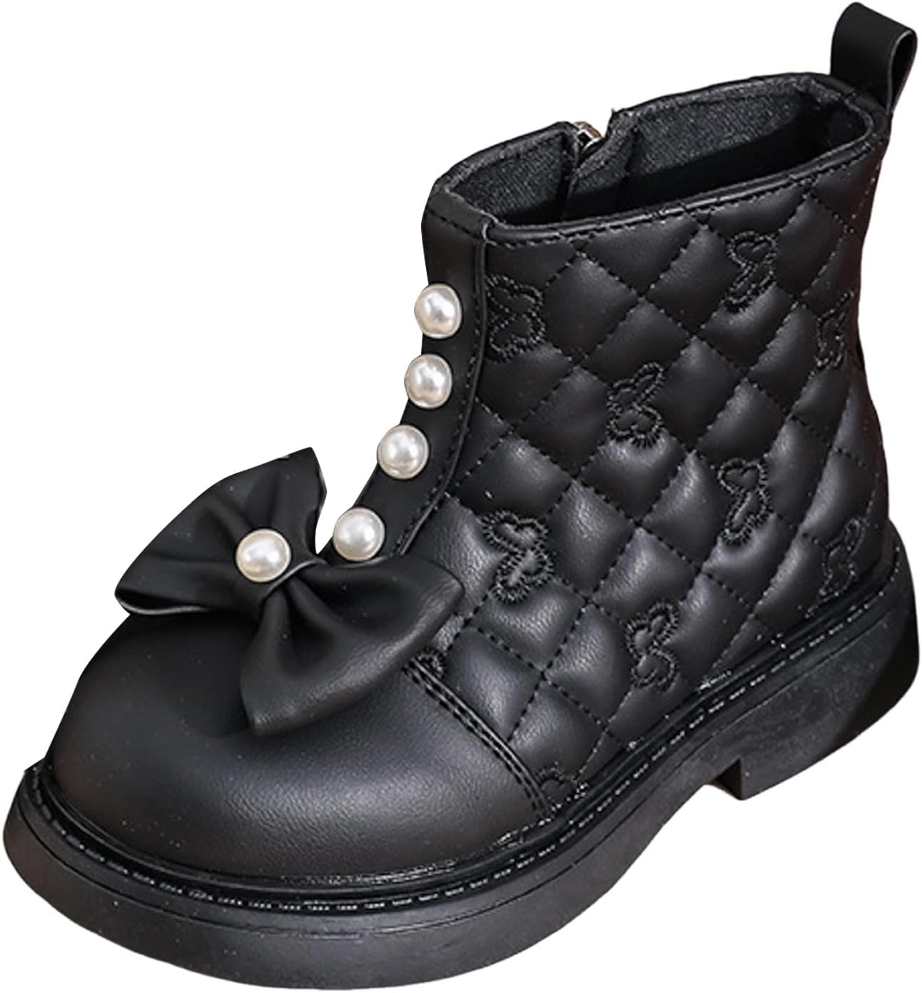 Детские ботинки IWIHMIV для девочек с милым бантом, удобной подошвой и невысоким каблуком, кожаные осенние ботинки с боковой молнией, Black
Детские ботинки IWIHMIV для девочек с милым бантом, удобной подошвой и невысоким каблуком, кожаные осенние ботинки с боковой молнией, Black