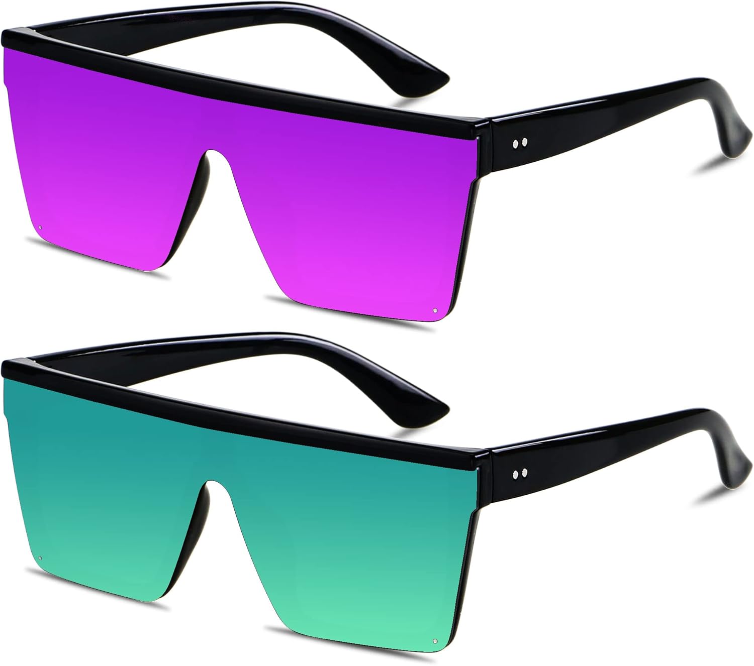 Солнцезащитные очки LYZOIT квадратной формы большого размера для женщин и мужчин, с плоской верхней частью, модные, с большой защитой от УФ-излучения, без оправы, (2pack) Mirrored Purple + Green
Солнцезащитные очки LYZOIT квадратной формы большого размера для женщин и мужчин, с плоской верхней частью, модные, с большой защитой от УФ-излучения, без оправы, (2pack) Mirrored Purple + Green