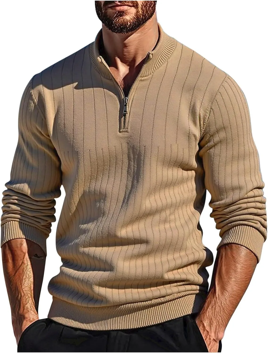 Мужской свитер Quarter Zip с длинным рукавом, легкий, Casual
Мужской свитер Quarter Zip с длинным рукавом, легкий, Casual