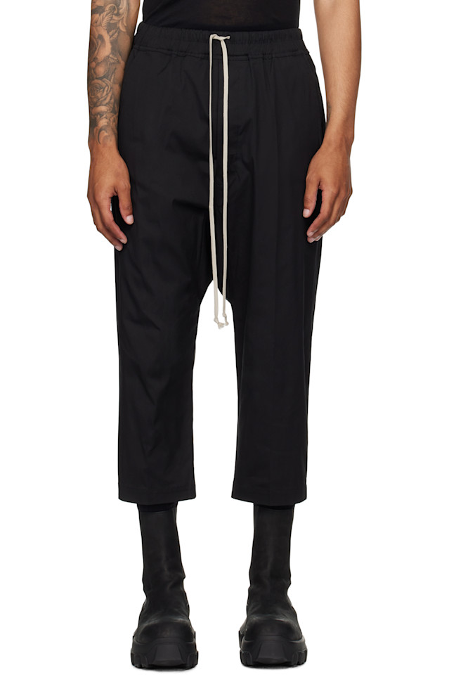 Брюки кроп Concordians forever на шнурке Rick Owens, черный 
Брюки кроп Concordians forever на шнурке Rick Owens, черный