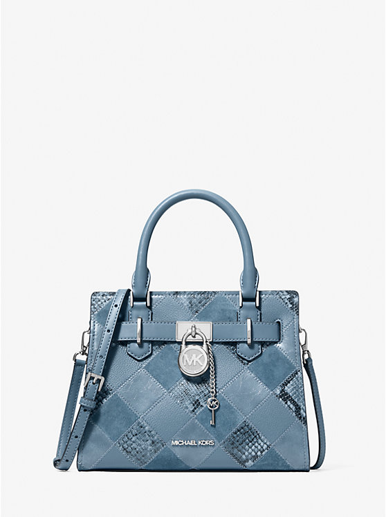 Маленькая сумка Hamilton из лоскутной кожи Michael Kors, синий 
Маленькая сумка Hamilton из лоскутной кожи Michael Kors, синий