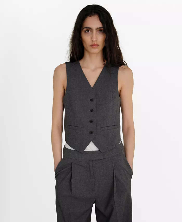 Женский регулируемый жилет-безрукавка с поясом MANGO, серый
Женский регулируемый жилет-безрукавка с поясом MANGO, серый