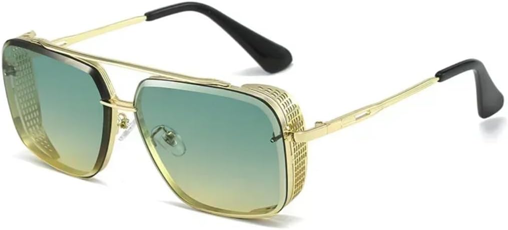 Солнцезащитные очки с защитой от УФ-излучения UV400 | Металлические линзы в стиле стимпанк | Цветные линзы | Для женщин и мужчин | Для занятий спортом на открытом воздухе и вождения DSVIGF, Gold Green Brown
Солнцезащитные очки с защитой от УФ-излучения UV400 | Металлические линзы в стиле стимпанк | Цветные линзы | Для женщин и мужчин | Для занятий спортом на открытом воздухе и вождения DSVIGF, Gold Green Brown