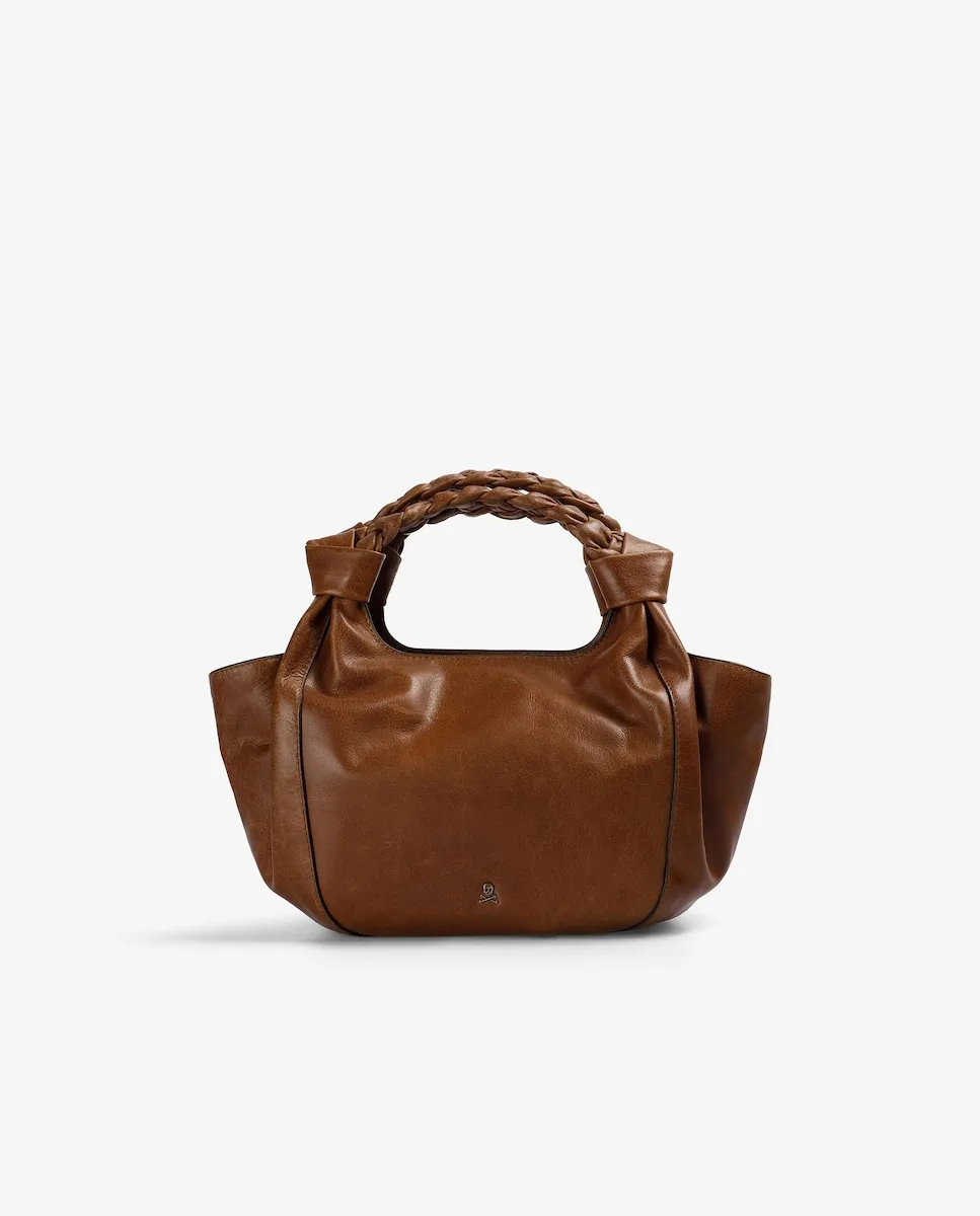 Женская кожаная сумка на молнии с металлизированным логотипом деталь Scalpers, коричневый
Женская кожаная сумка на молнии с металлизированным логотипом деталь Scalpers, коричневый