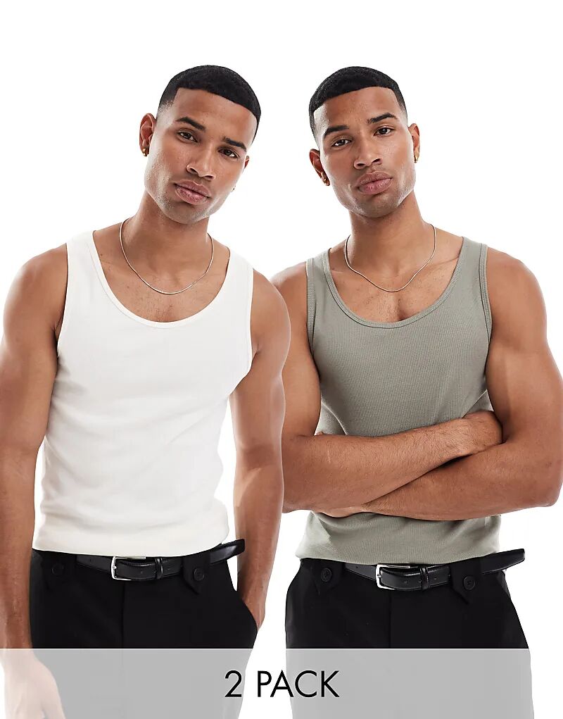 2 комплекта облегающих топов цвета «бежевый» и «хаки» ASOS DESIGN
2 комплекта облегающих топов цвета «бежевый» и «хаки» ASOS DESIGN