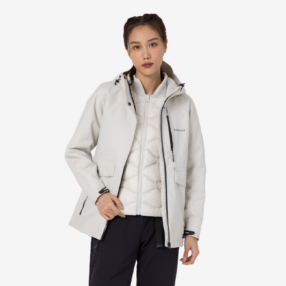 Женская трёхслойная водонепроницаемая утеплённая пуховая куртка Forclaz NH500 бежевая
Женская трёхслойная водонепроницаемая утеплённая пуховая куртка Forclaz NH500 бежевая