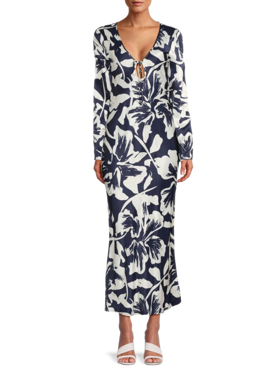 Платье макси с цветочным принтом Untamed Third Form, синий 
Платье макси с цветочным принтом Untamed Third Form, синий